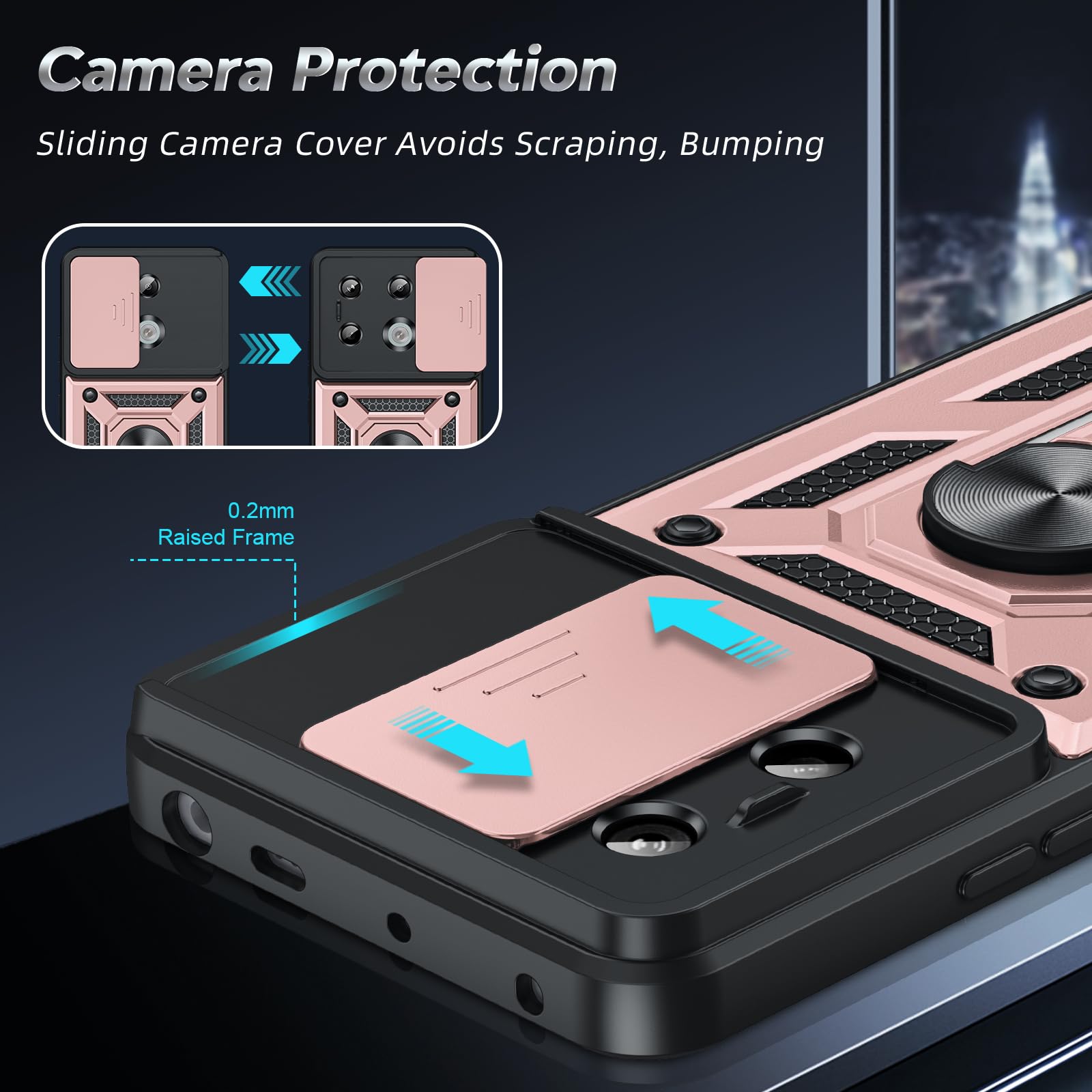 LeYi Handyhülle Für Xiaomi Redmi Note 13 Pro 5G – Mit Kameraschutz, Metallring & Ständer (militärgetestet)