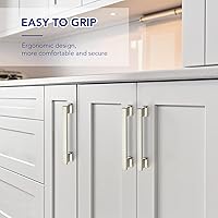 Vista 5 de Ravinte Hardware - Paquete de 10 tiradores para gabinete con centro de agujero de 5 pulgadas (128mm), manijas de níquel cepillado satinado