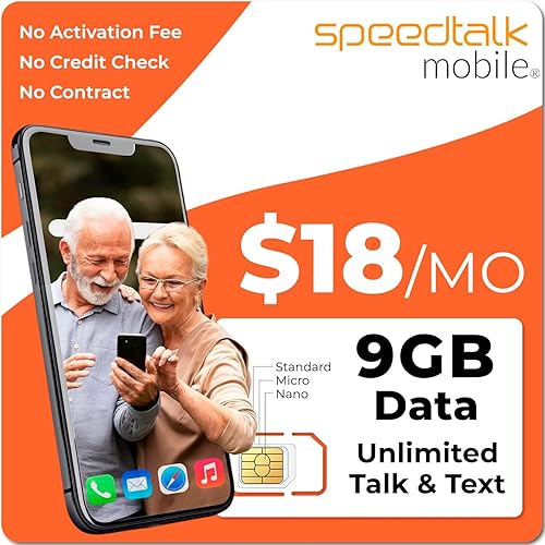 SpeedTalk Mobile Plan inalámbrico de $18  Conversaciones y texto ilimitados + datos  Plan de celular de servicio inalámbrico de 30 días para