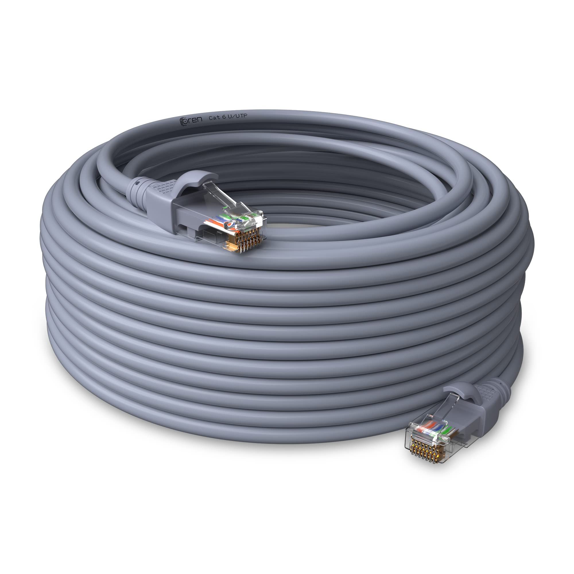 Oren Cable LAN Ethernet CAT6 de 30 m, cable de conexión, alta velocidad de 10 Gbps, cobre puro trenzado de 24 AWG, cable de red premium con conector RJ45 | Internet, banda ancha, LAN, cable de red