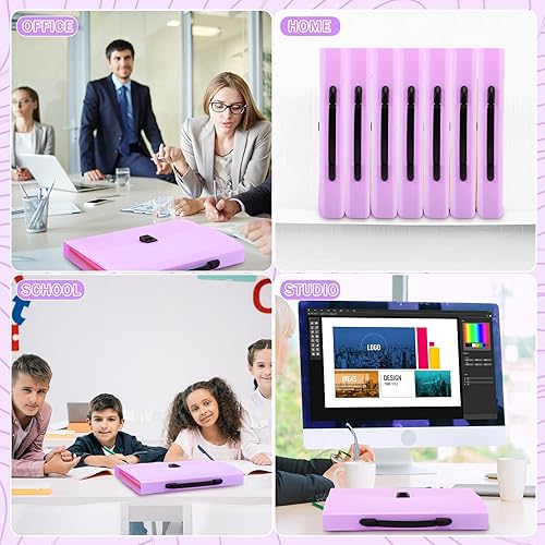 Miniatura 6 de Cholemy Carpeta de archivos expandible de 13 bolsillos con asa, grande, impermeable, expandible, mensual, portátil, organizador de documentos,