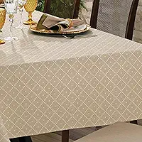 Toalha de Mesa Retangular 6 Lugares Estampada Abstrata Entrelace Lepper 1,50x2,20m