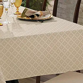 Toalha de Mesa Retangular 6 Lugares Estampada Abstrata Entrelace Lepper 1,50x2,20m