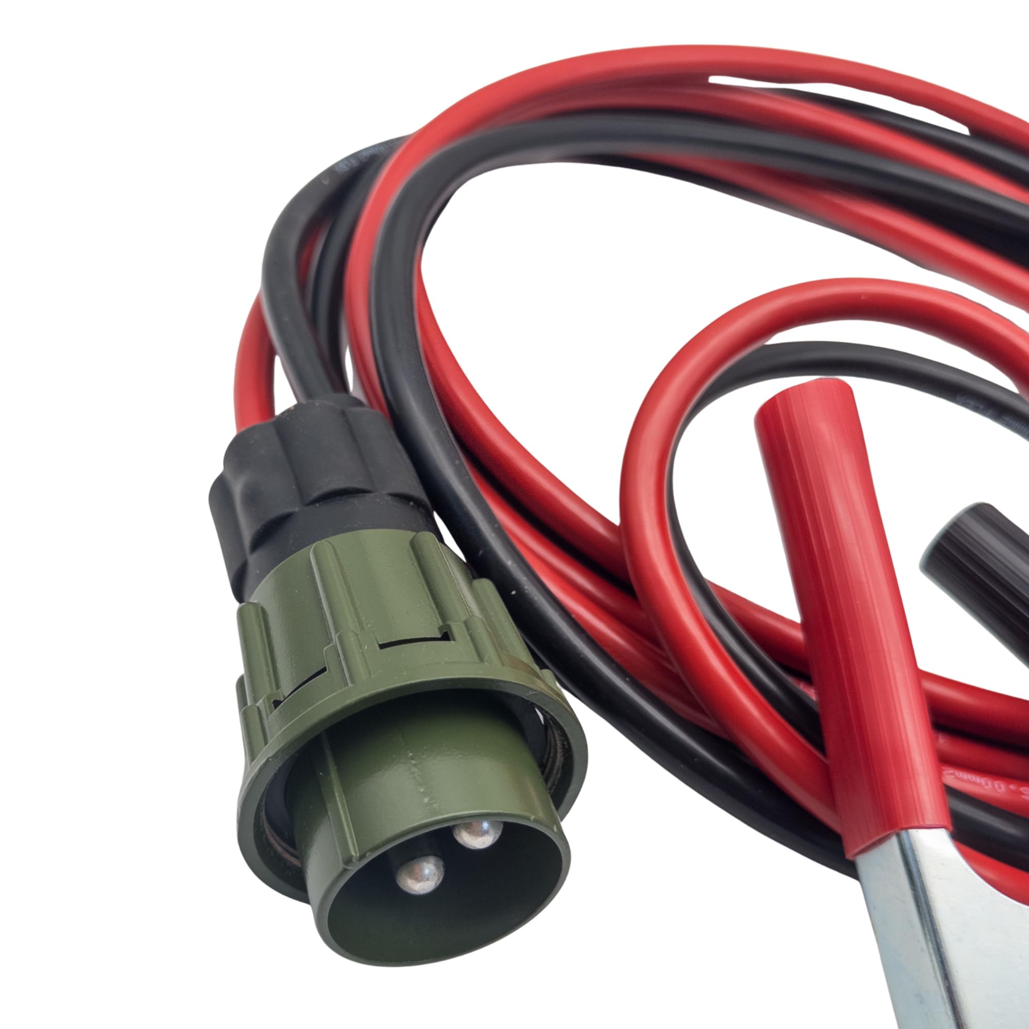 Cable de arranque con conector OTAN de 4 m, 35 mm², 2 pines, 12/24 V, para camiones, vehículos comerciales, militares, tractores y maquinaria de construcción