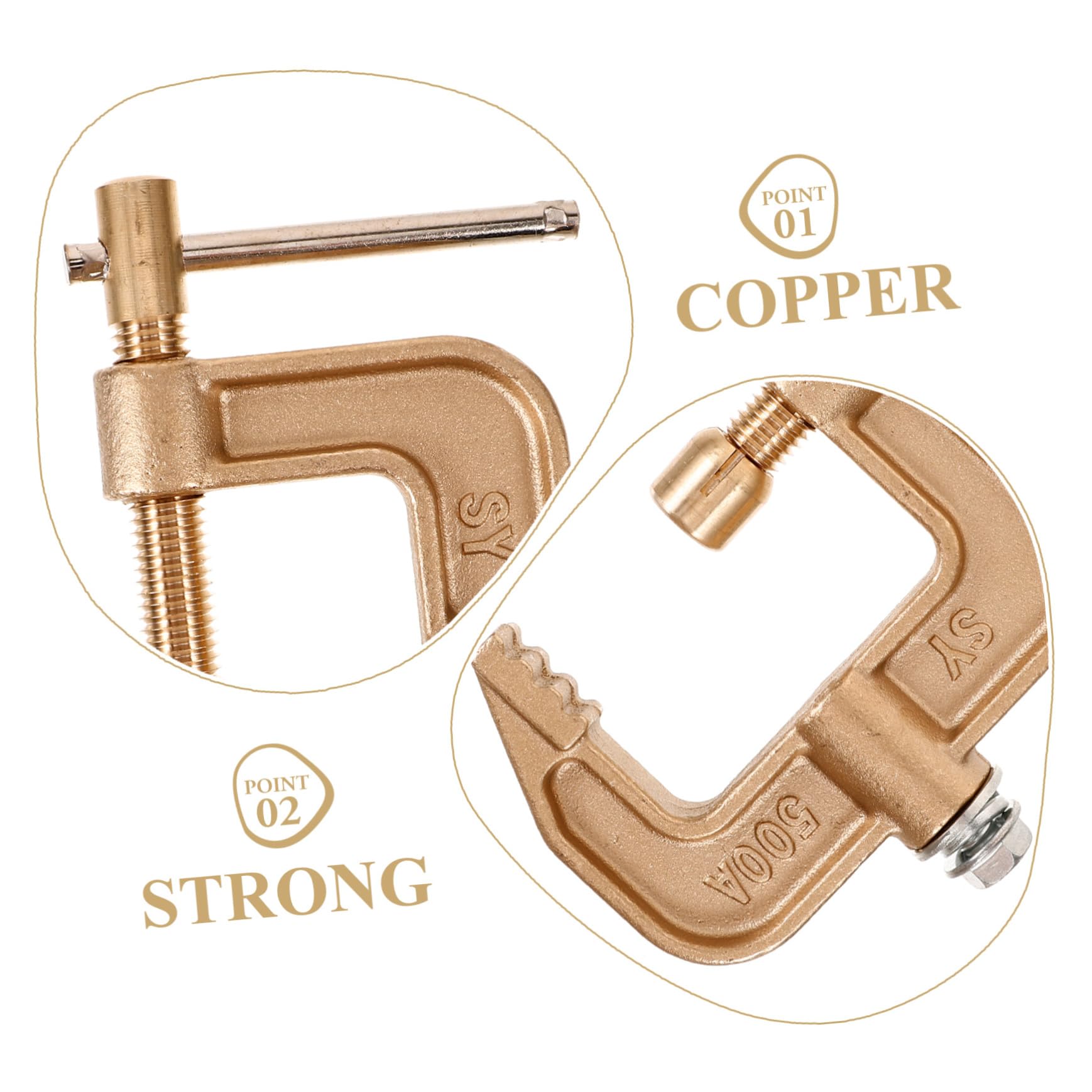 Pinza Di Massa Per Saldatrice 260A In Ottone - Morsetto A Terra A Forma Di A - Foto 2