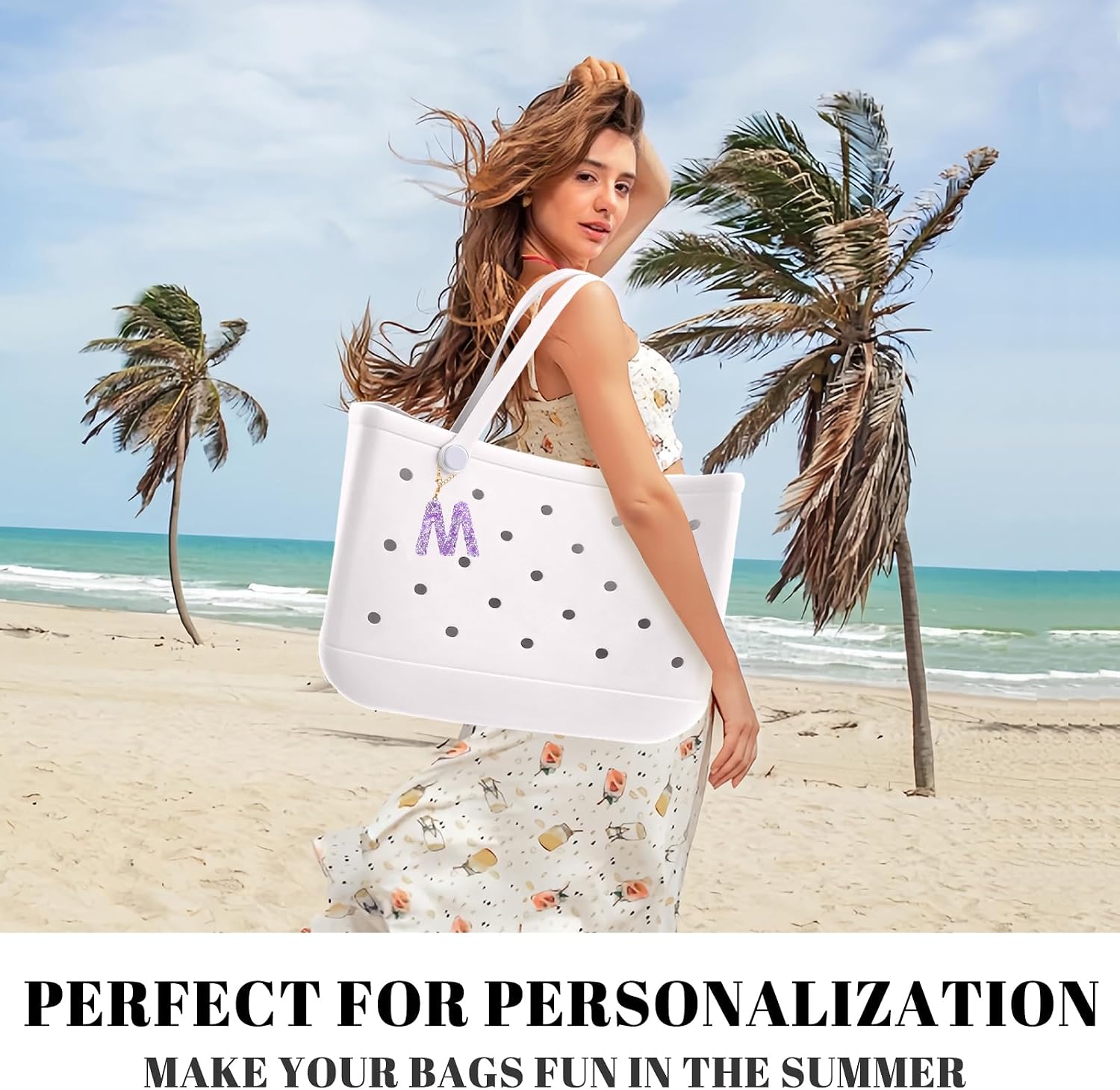 NZNDB Bag Charms for Bogg Bag Accessories, bogg bag accessories charm for Women Girls, personalized letters Decorative for Bitty Bogg Bag Handbags Beach Totes bags image 3