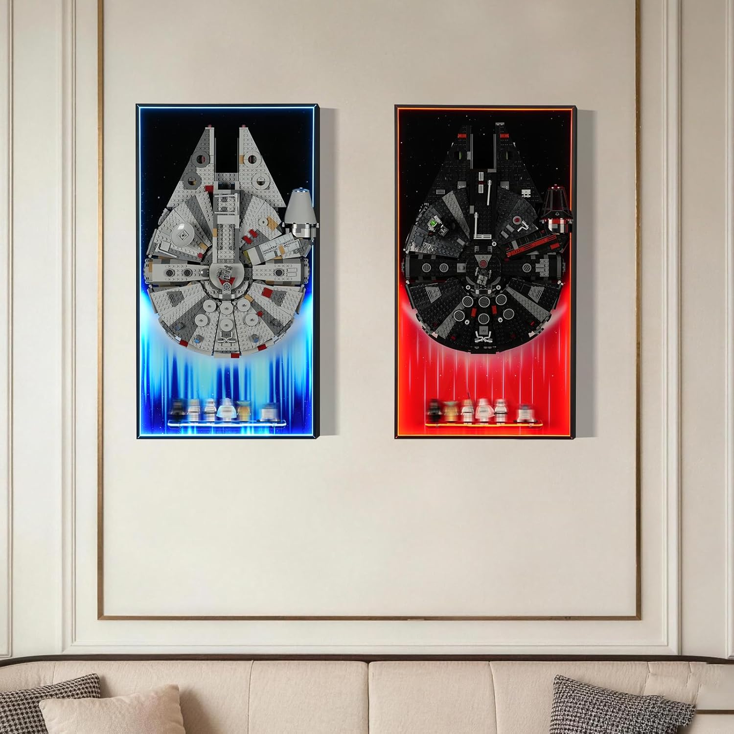 Led Light Display Wallboard Compatible with Lego Star Wars 75257 Millennium Falcon, Upgraded Wall Mounted Display with Remote Control, Adult Collectibles & Ideal Gift for Fans (Board Only)