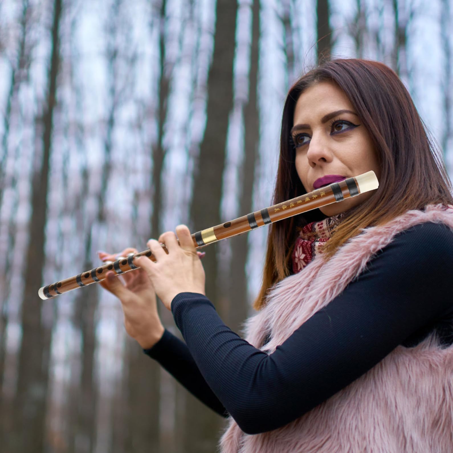 YARNOW Flûte en Bambou Détachable de Style Rétro, Ton Précis et Prise en Main Confortable, Instrument Traditionnel pour Débutants en Musique