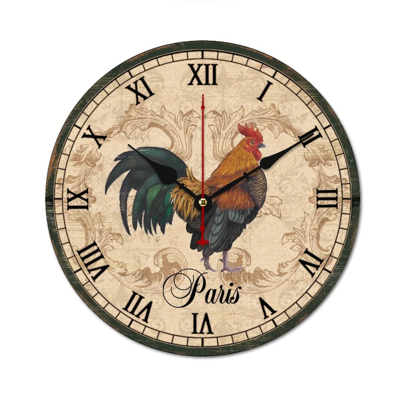 Horloge en bois coq de Paris : idée cadeau de pendaison de crémaillère originale