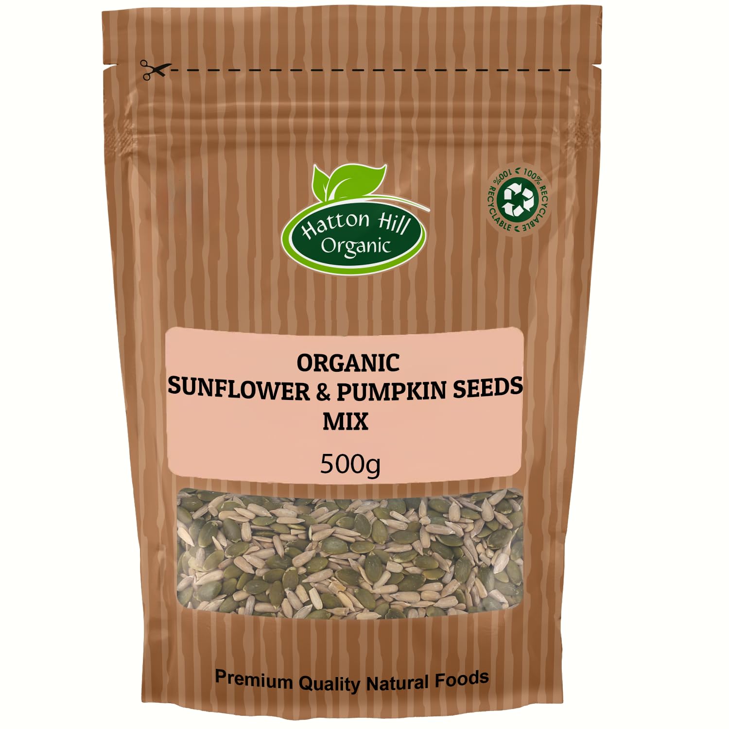Organic Sunflower & Pumpkin Seeds Mix 500g by Hatton Hill Organic | Natural, Nutritious Seed Blend for Snacking & Baking