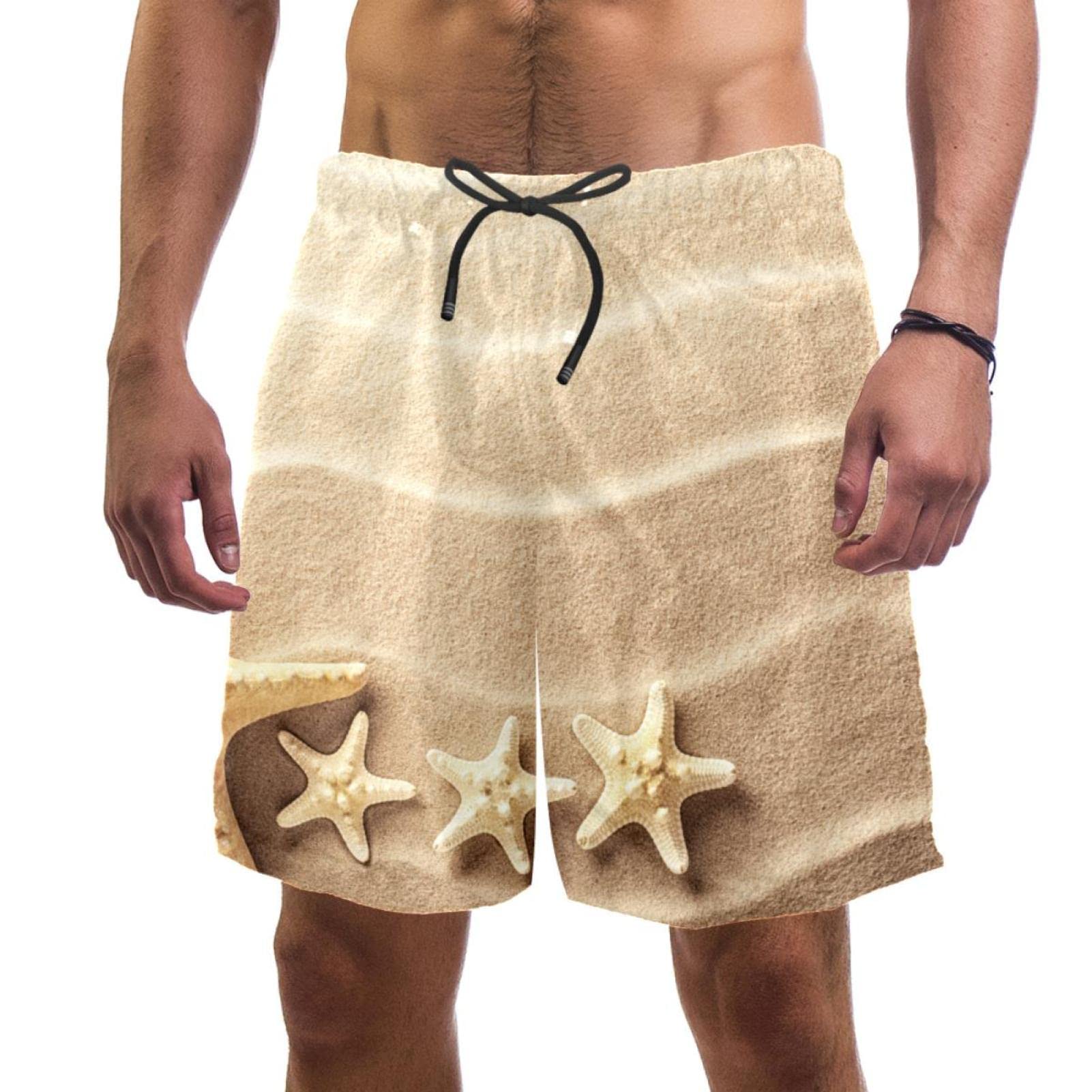 Short de plage à séchage rapide JDEZ pour hommes motif poisson
