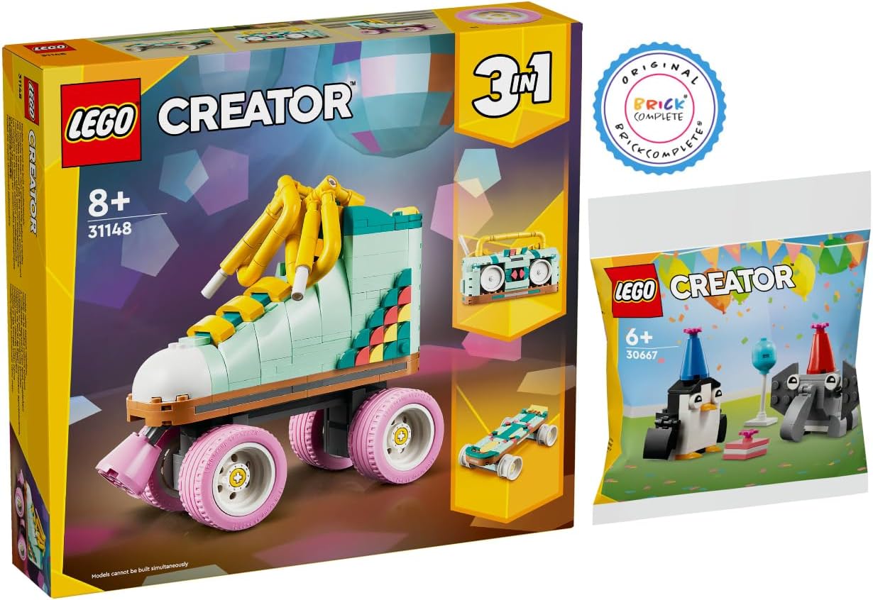 BRICKCOMPLETE Lego Creator Set: 31148 Roller Skates & 30667 Animal Birthday Party