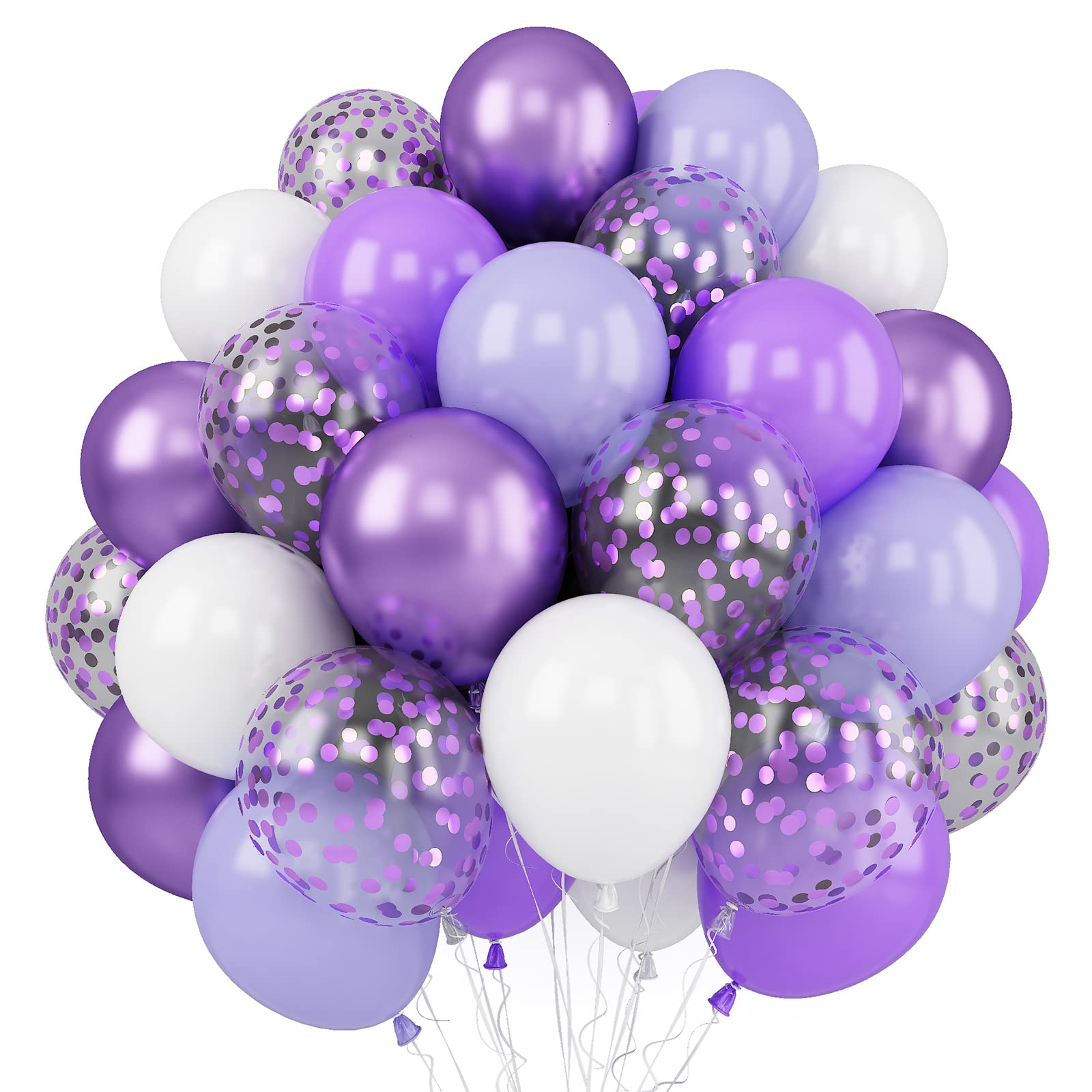 紙ふうせんモチーフ 紫の多面体ランプ 置き型