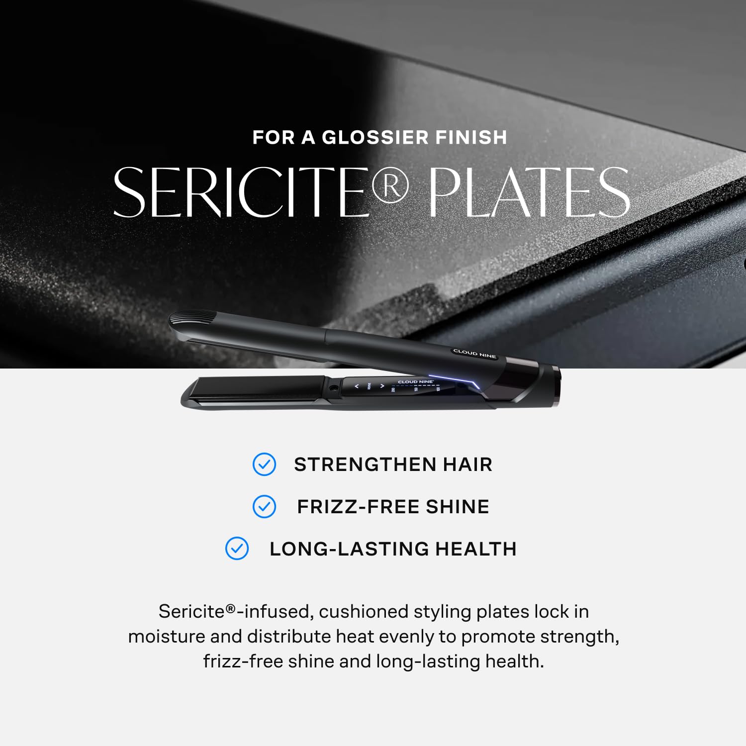 Cloud Nine The Original Iron Plancha de Pelo Profesional Revive Mode, Negro | 11 ajustes 100-200°C, placas cerámicas flotantes, anti-encrespamiento, pelo liso, brillo, calor controlado, todo tipo de pelo