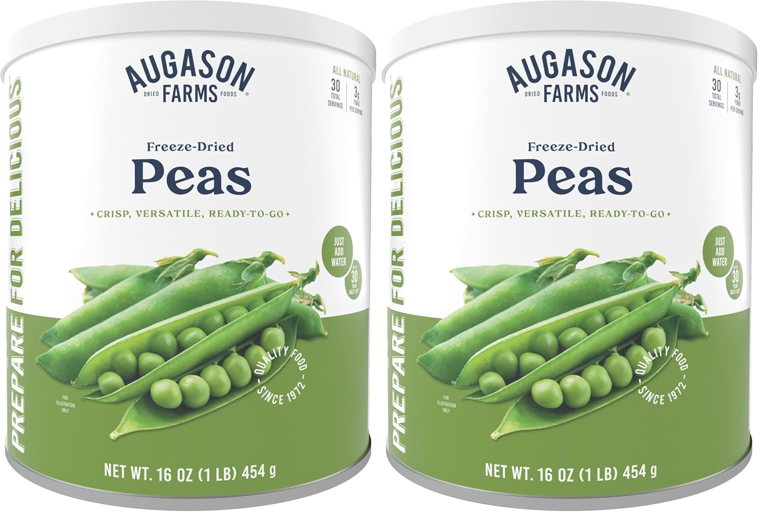 Augason Farms Freeze-Dried Peas #10 Can, 16 oz (Pack of 2)
