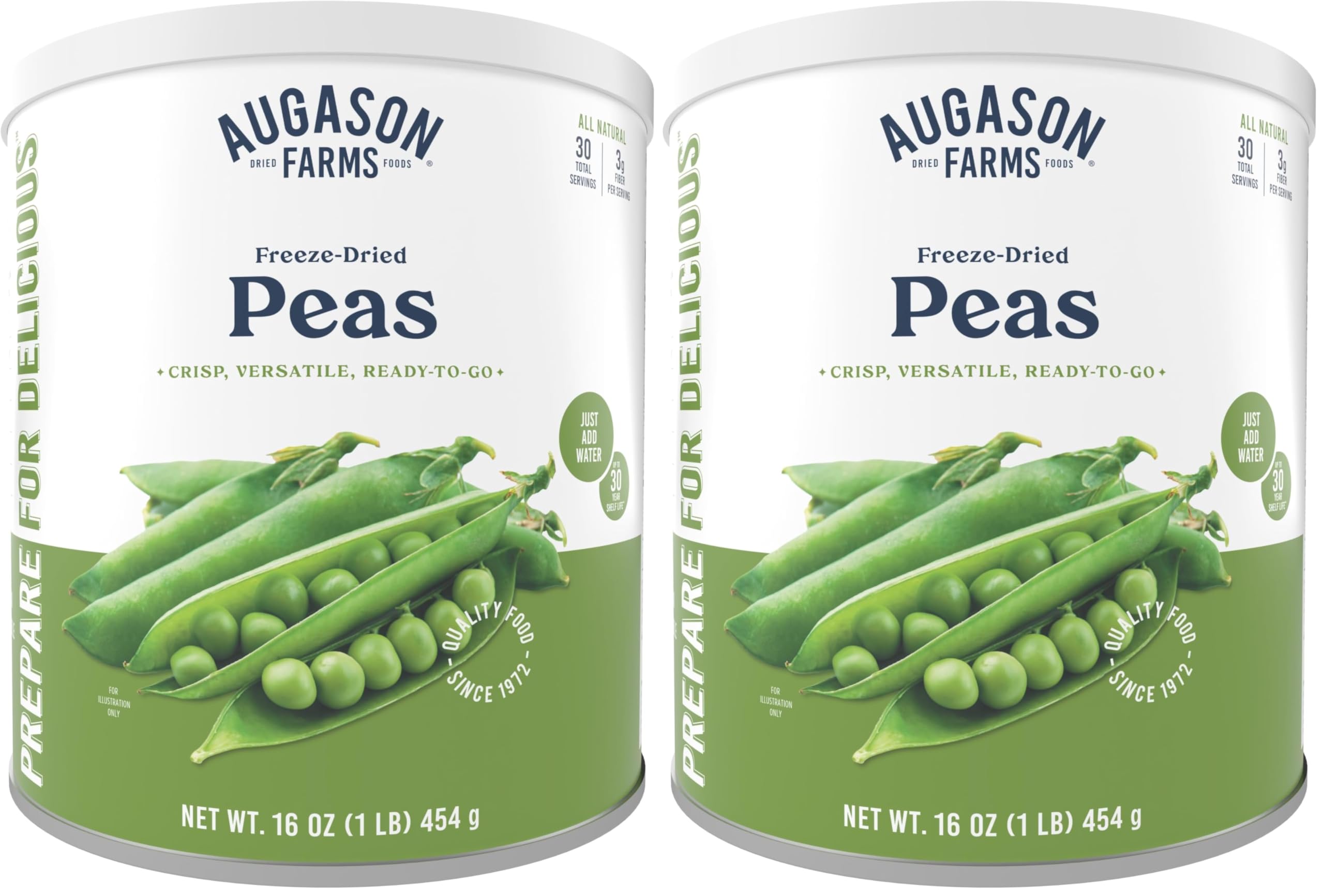 Augason Farms Freeze Dried Peas #10 Can, 16 oz (Pack of 2)