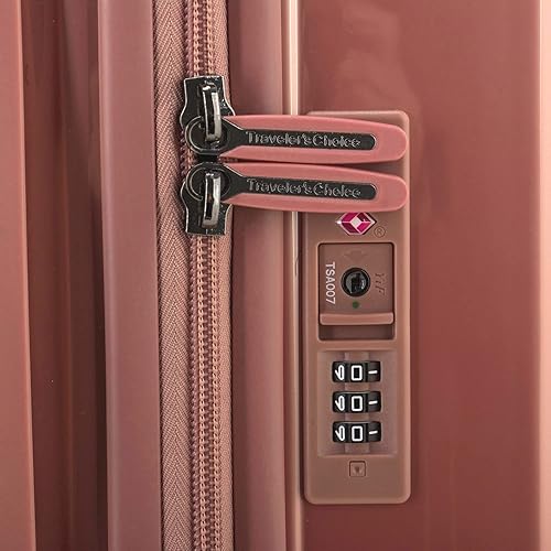 Miniatura 8 de Traveler's Choice Ultimax II Maleta Spinner Mediana de Baúl de 26", Correas de Sujeción, Verde Azulado, Pulgadas Facturadas, Rosa rosado