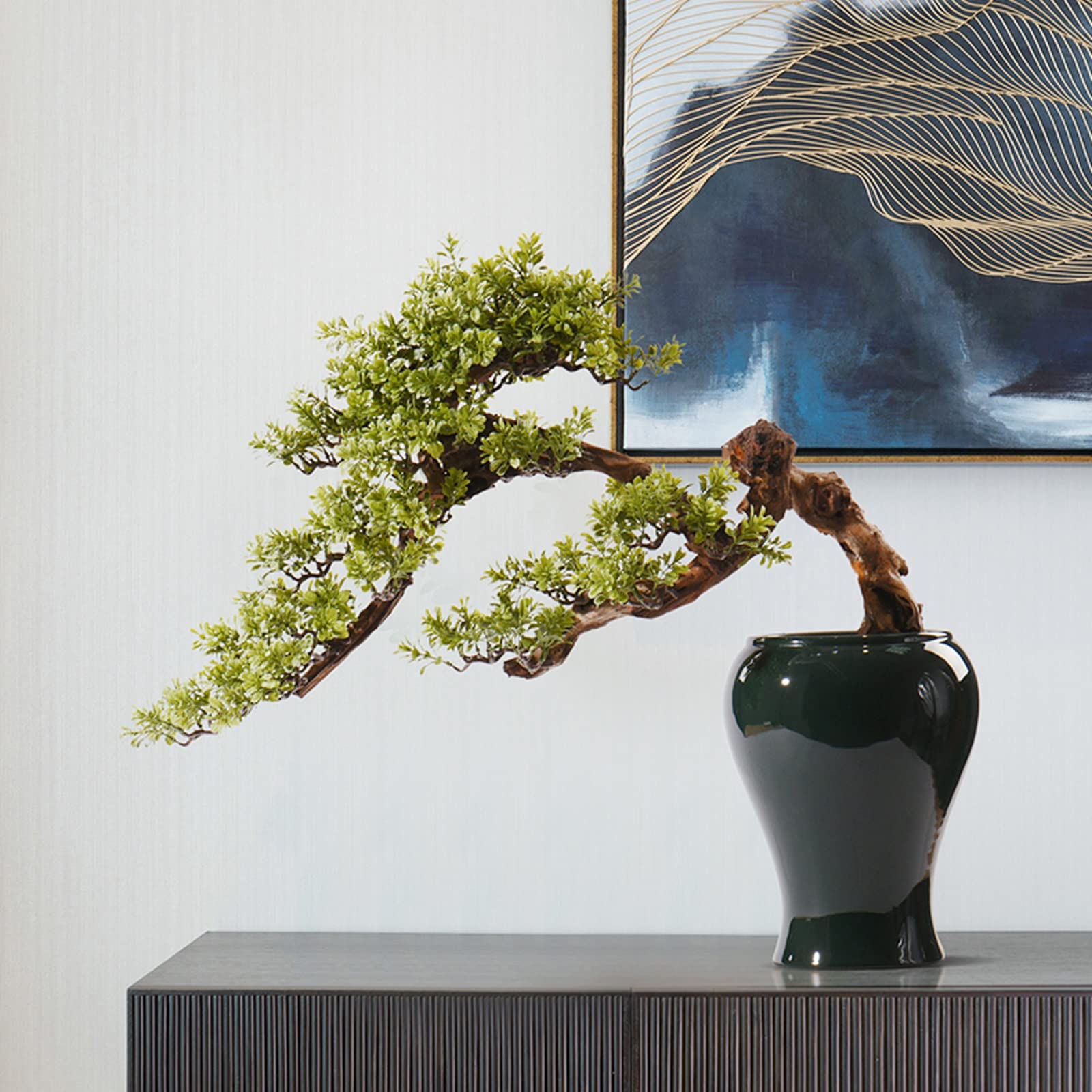 Bonsaï artificiel Bonsaï Arbre Grand Chinois Artificiel Bonsaï Arbre Salon Bureau Bureau Décoration Faux Bonsaï Faux Arbre Décoration De La Maison Plante En Pot Avec Pot De Fleurs En Céramique Décorat