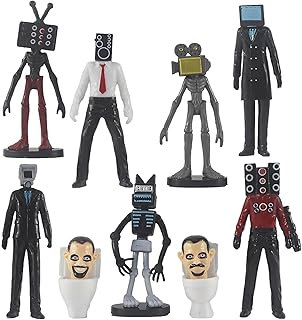 Skibidi Toilets Figures and Camera Man Figures, Skibidi Toilets Action Figure Building Block Sets, Speakerman Game Model TV Man Toys, Cartoon Statue Anime Model Decorations PVC