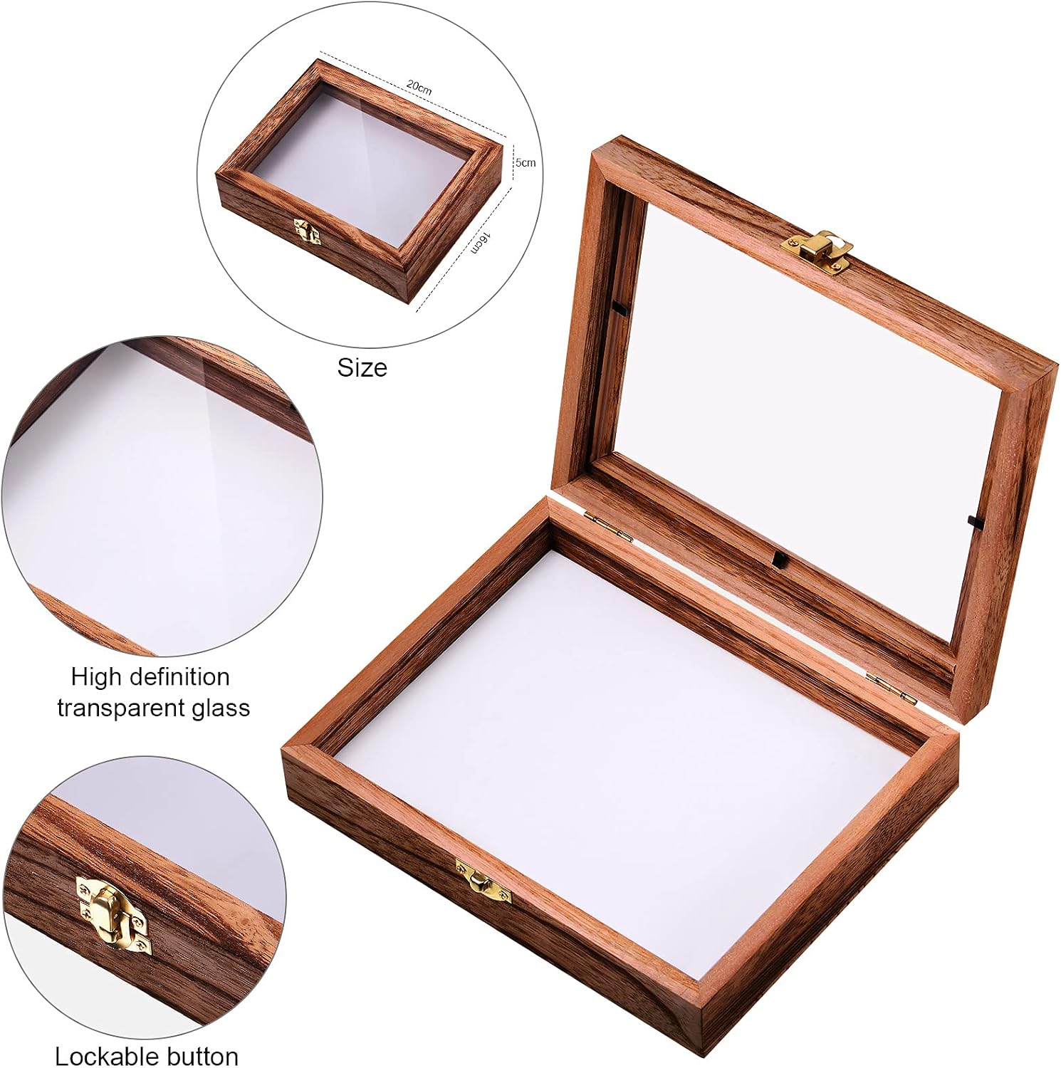WILLBOND Insect Display Case Bug Display Case Box Collection with Clear Lid and Mat Acrylic Top EVA Foam Pinning Board and 100 Pcs Pins Shadow Box for Bug Butterfly Insect Specimen(Brown)