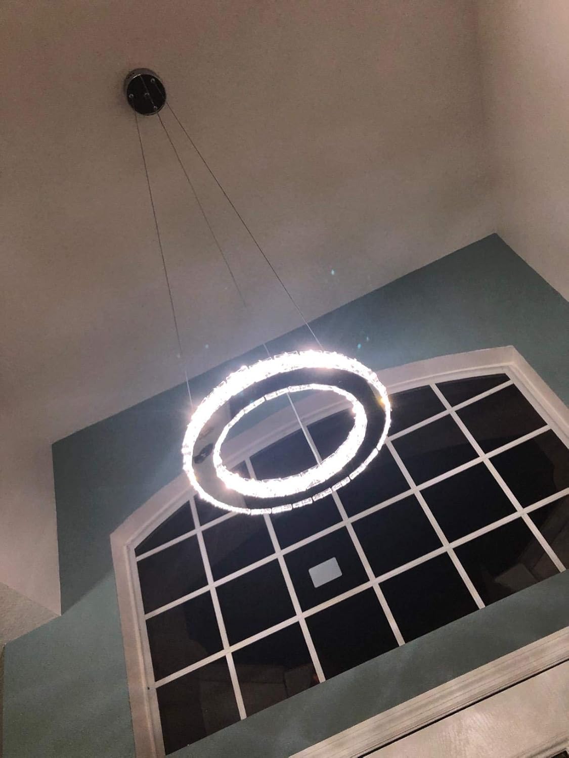 Bеѕt Dеаl 🛒 Ganeed Chandeliers,Crystal Glass Chandelier,Pendant Lighting Ceiling Lights Fixtures for Living Room Bedroom Restaurant Porch Dining Room,One Rings (Dia 11.8,6500K)