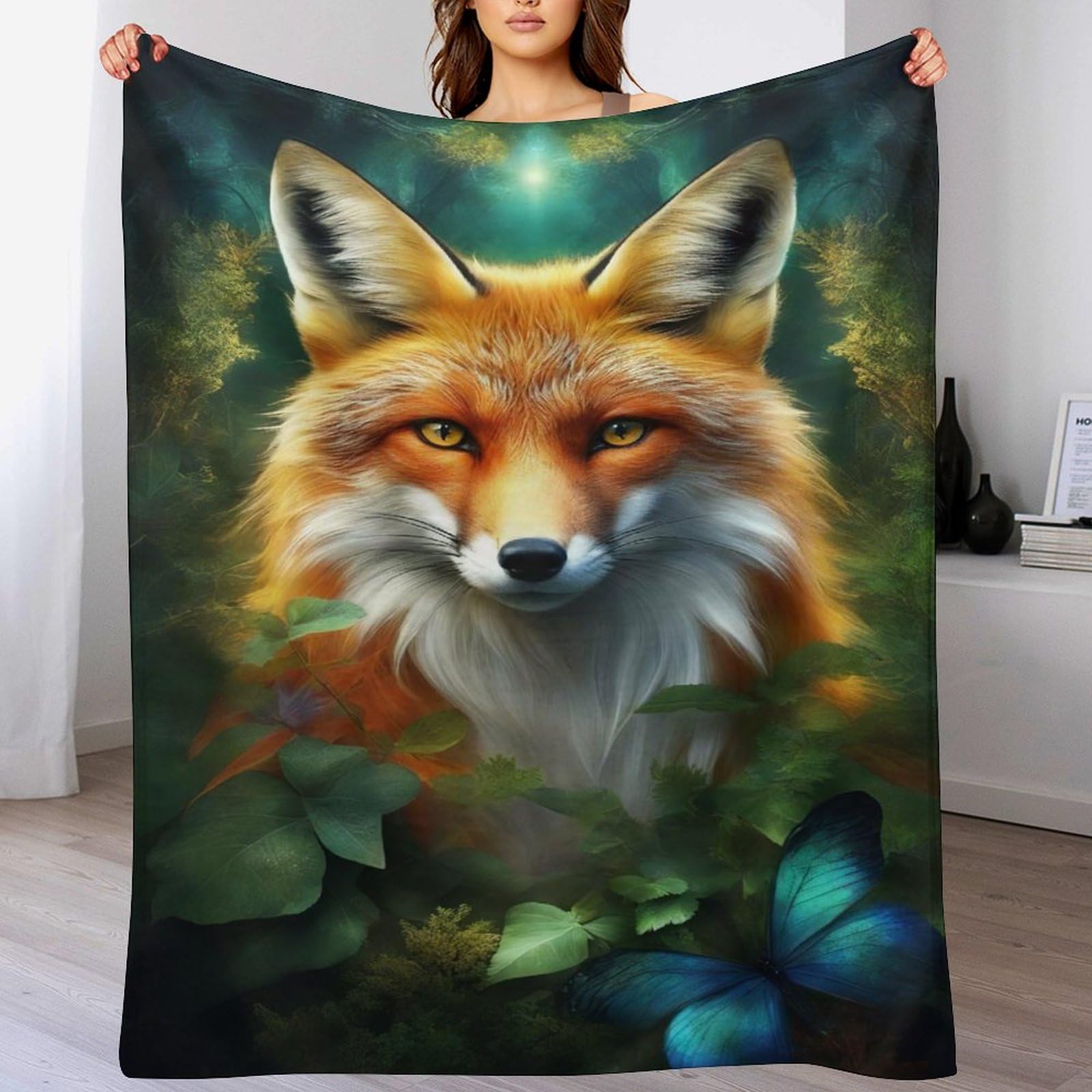 Couverture moelleuse renard pour un moment cocooning sur le canapé
