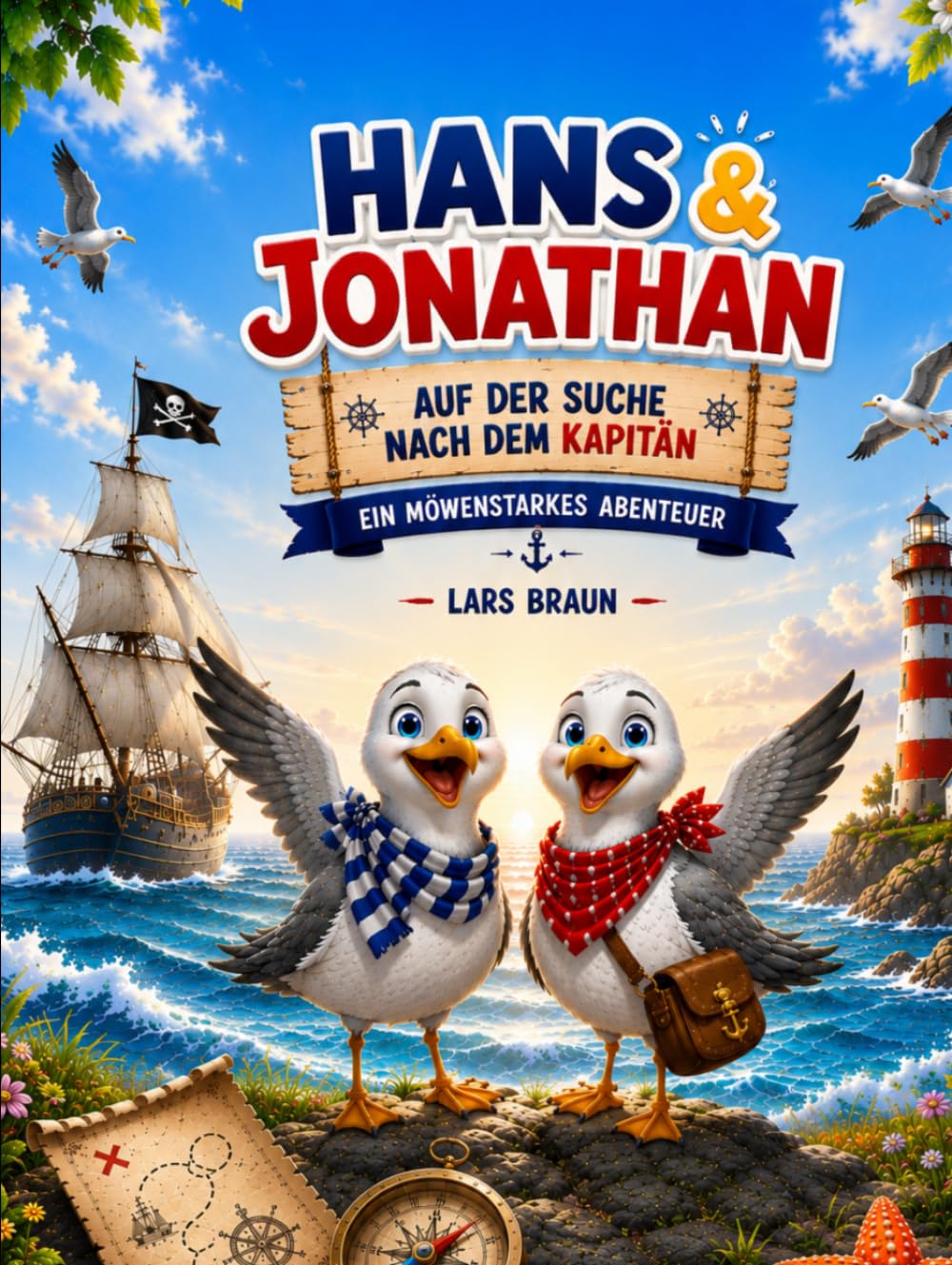 Hans und Jonathan auf der Suche nach dem Kapitän – Ein möwenstarkes Abenteuer: Kinderbuch über Möwen, Abenteuer am Meer, Freundschaft, Sylt Hörnum, ... Kinder (Hans die Möwe und seine Abenteuer)