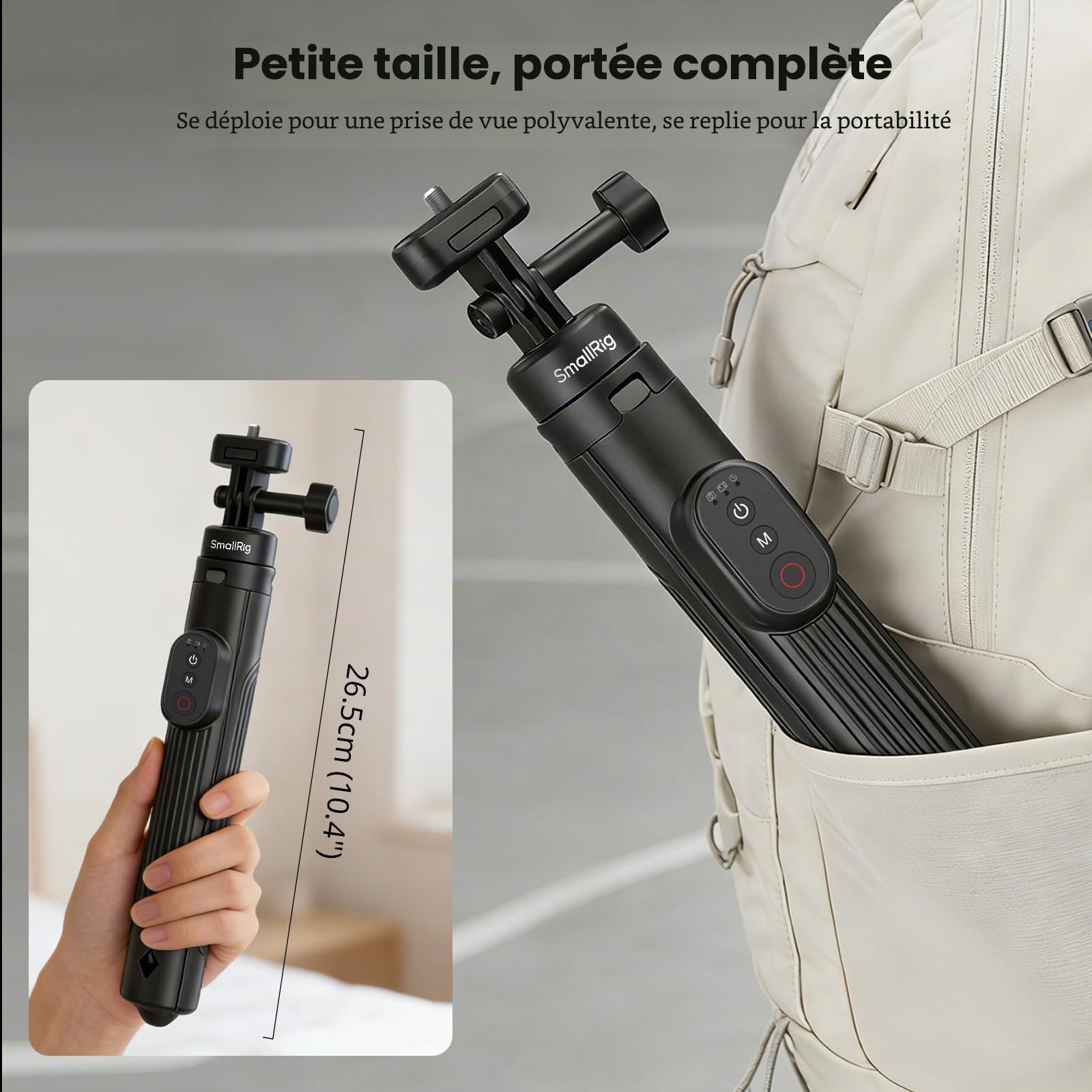 SMALLRIG 59" Perche à Selfie avec Trépied et Télécommande, Trépied Extensible en Aluminium pour DJI Osmo Action 5 Pro/Pocket 3, pour Insta360 X5/X4, pour GoPro Hero 13/12/11, pour iPhone 17/16-5464