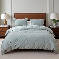 Vista 68 de Simple&Opulence - Juego de funda de edredón hecha al 100 % de lino, lino francés lavado, 3 unidades, ropa de cama unicolor, estilo básico, funda
