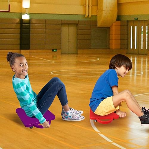 Miniatura 10 de GSE Games & Sports Expert Gym Floor Scooter Board with Handles, Sitting Scooter for Kids Indoor Play Equipment, Fun Scoot Board with Non-Marring