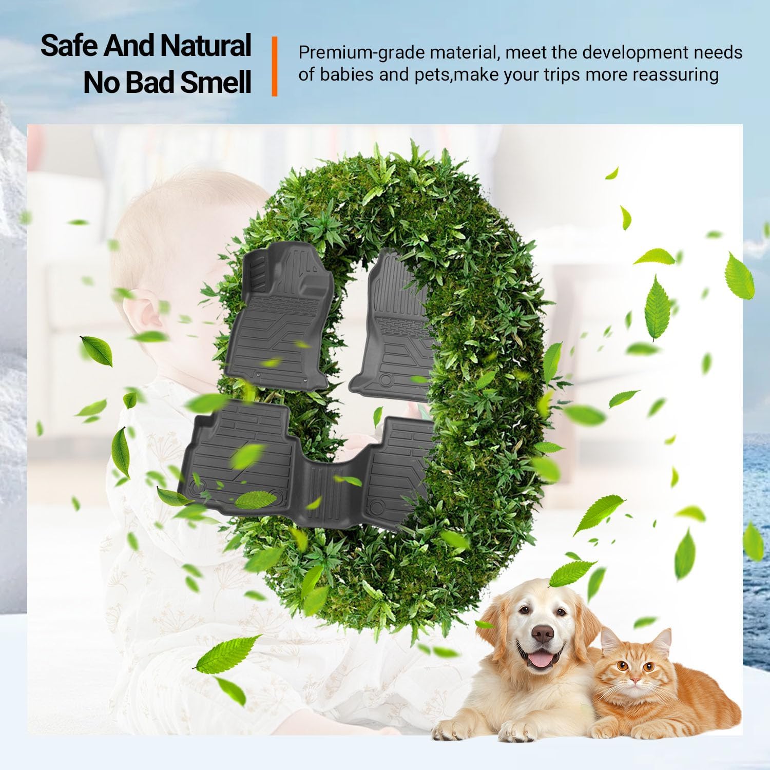 powoq Floor Mats Compatible with 2020-2025 Subaru Outback Cargo Liner TPE Backrest Mat Replacement for 2020-2022 2023 2024 2025 Subaru Outback Accessories(Upgrade Trunk Mat+Backrest Mat+Floor Mat) - Image 6