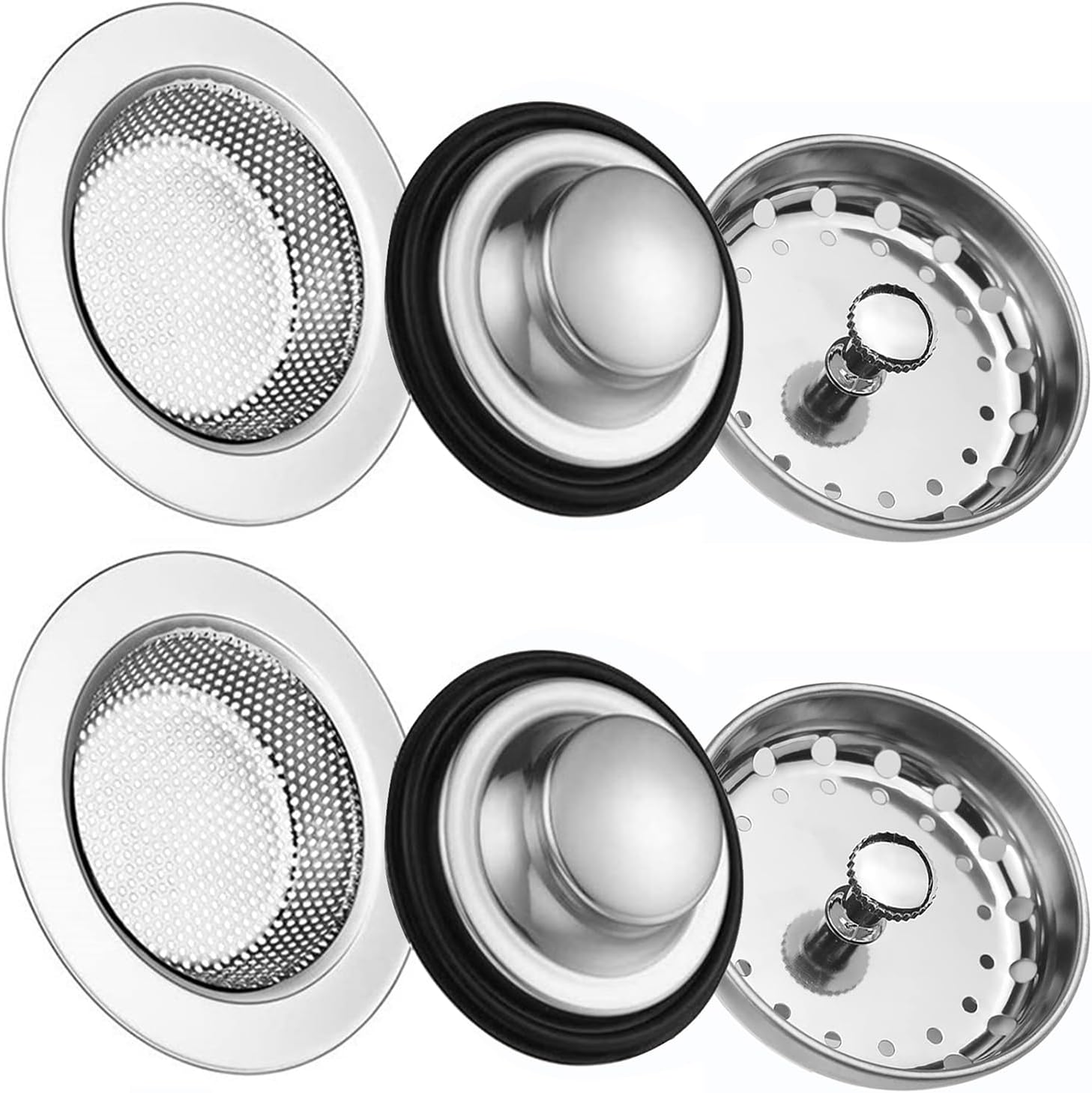 6 Pieces Kitchen Sink Strainer, Sink Stopper Strainer with Accessories