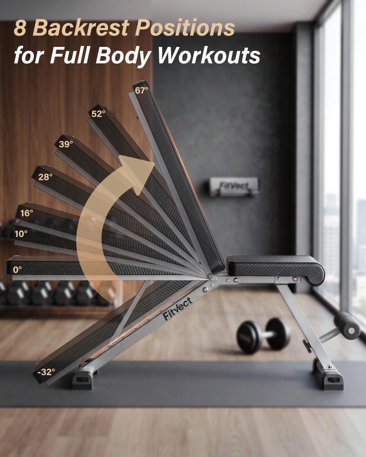 Banco de pesas profesional ajustable y plegable, soporta hasta 300 kg, banco inclinado multifuncional para entrenamiento de fuerza, press de banca y fitness en casa