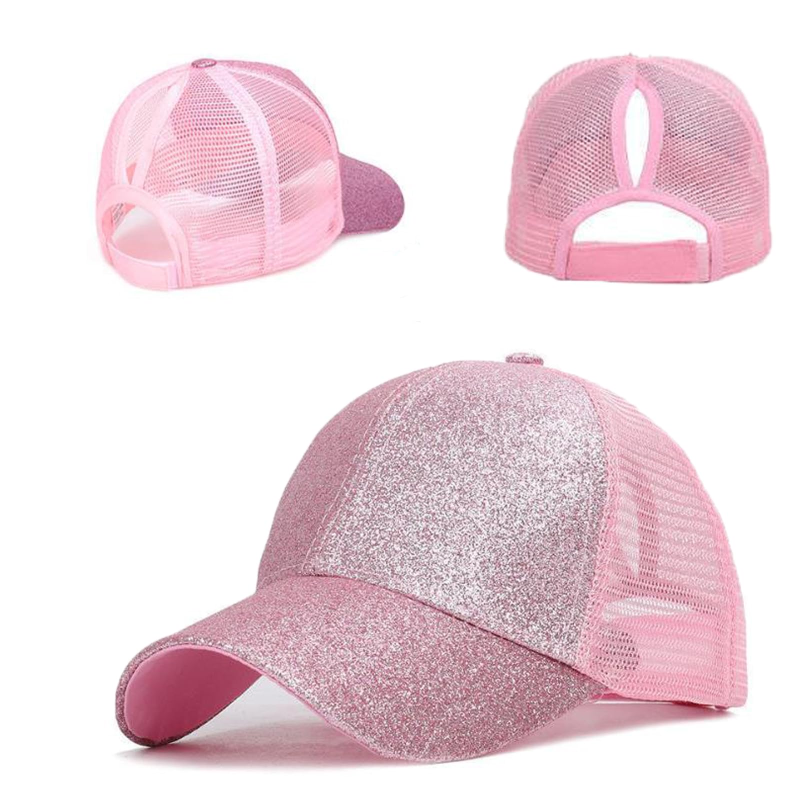 Gorra de Béisbol Transpirable, Gorra de béisbol para niñas, Sombrero de Sol Al Aire Libre, para Mujeres con Un PeríMetro Craneal de 54-58 cm (Rosa)