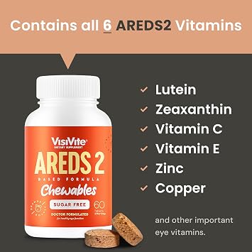 VisiVite AREDS 2 Sugar Free Eye Vitamins, 60 Chewable Tablets