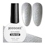 JODSONE 10ml Shiny Silver Gel Nail Polish Silver Gel Polish Glitter High Gloss Soak Off U V Nail Manicure Salon DIY at Home