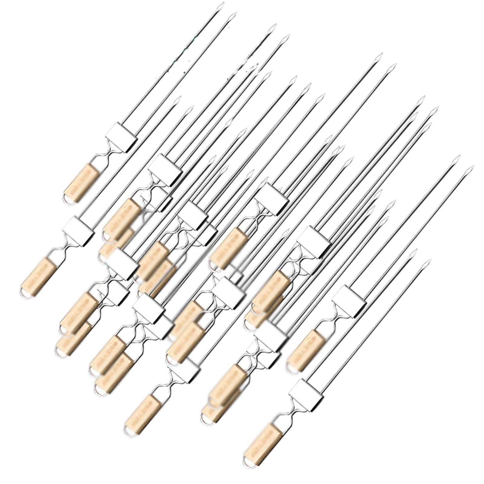 50 uds. De palitos de Aguja for Barbacoa, Pinchos de Kabob bifurcados, Pinchos de Acero Inoxidable for Asar a la Parrilla, Reutilizables, no fáciles de Romper, for Aperitivos, Frutas