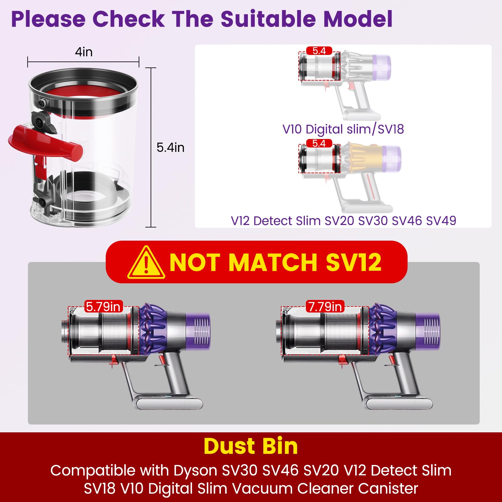 Dyson V12 Dust Bin Replacement - Extend Your Vacuum! -2