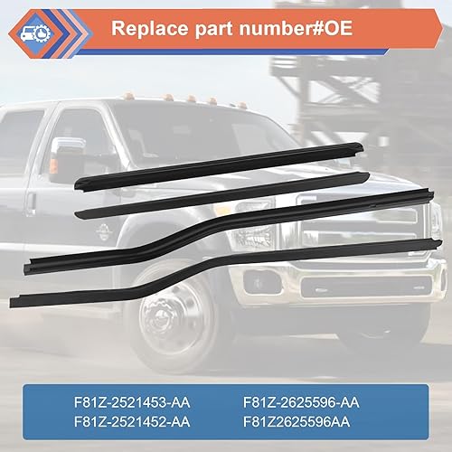 Miniatura 2 de ZONFANT Burlete de limpieza de rocío para ventana, 4 piezas de sello de burlete para puerta exterior compatible con Ford Vehicle 1996-2016 F250 F350