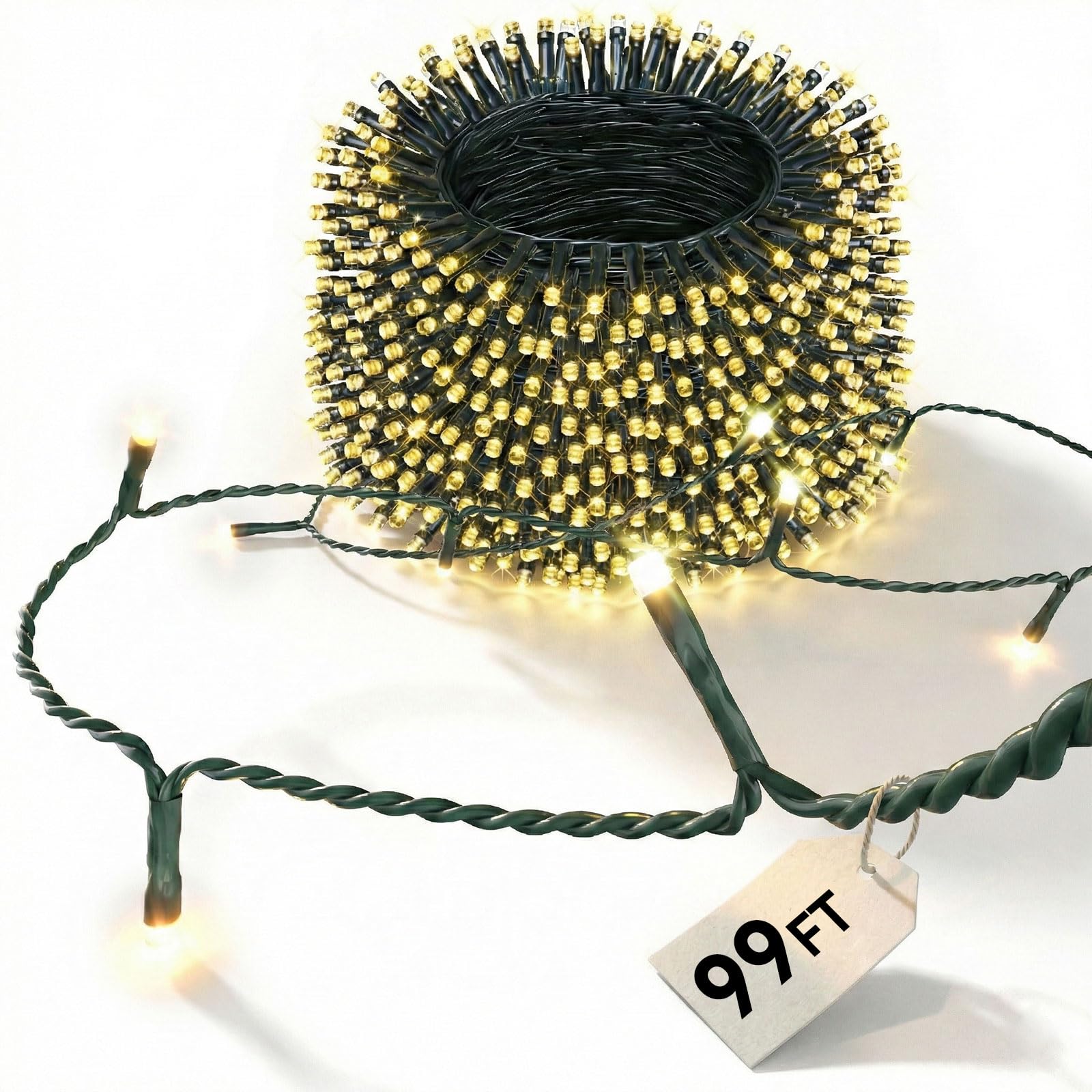 Cadena de luces impermeables de 99 pies LitHome que memoriza tu modo de iluminación navideña 8