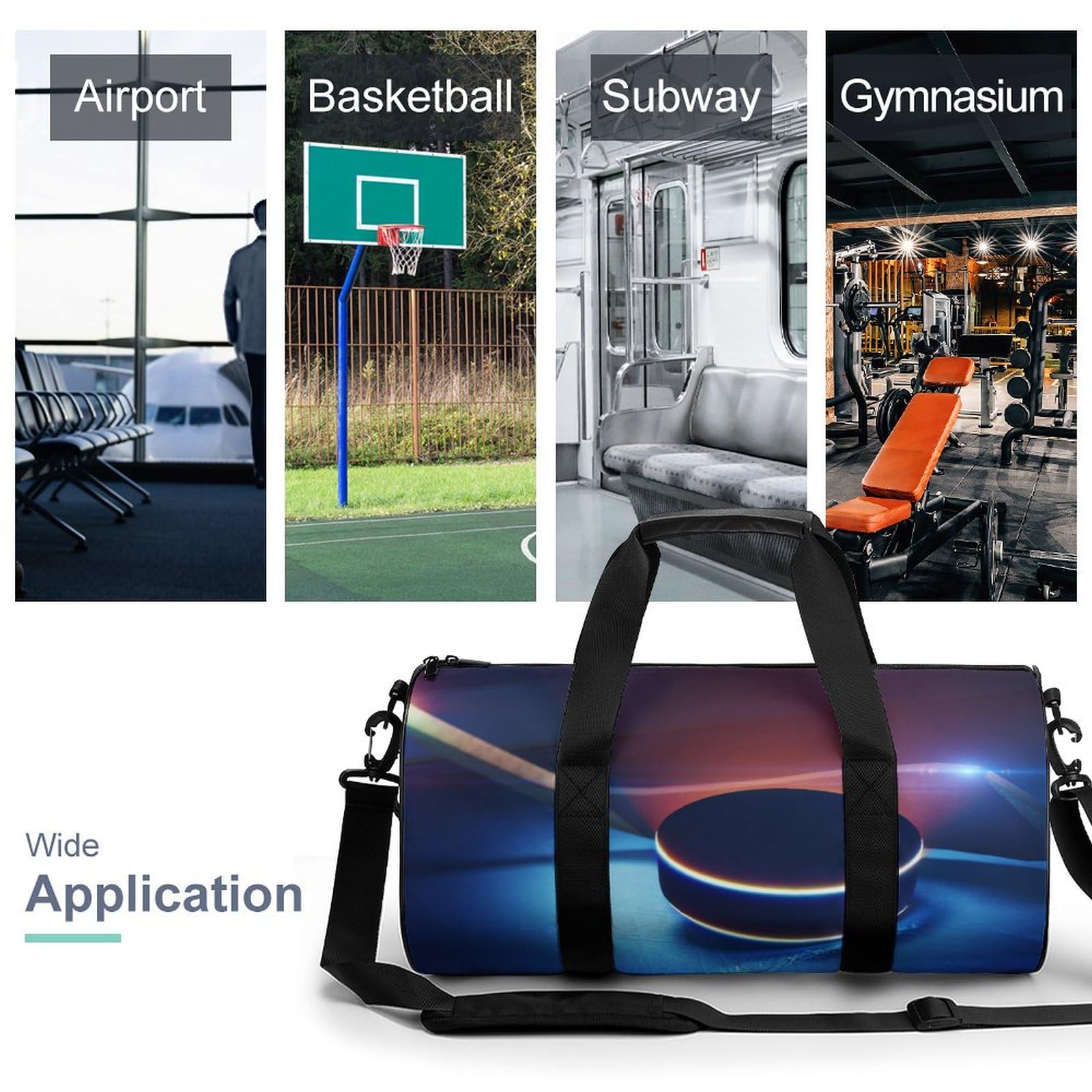 Hockey Sport Sac De Sport Gym Sac De Voyage Sac Week-End Duffel Bag pour Camping Randonnée Voyage 45x23x23cm