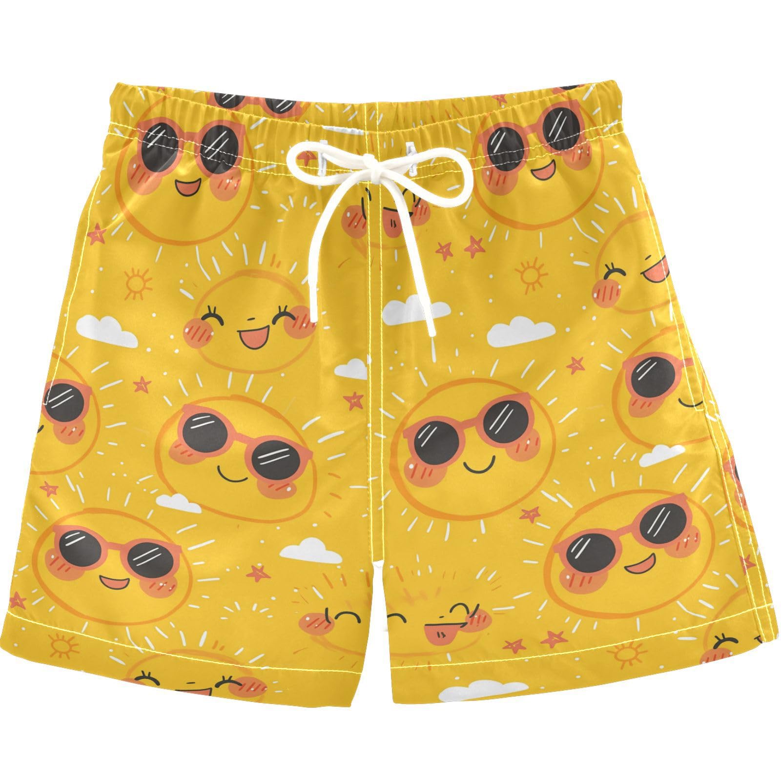 visesunny Summer Boy's Beach Shorts Cartoon Hot Sun Quick Dry Swim Trunks Baby Boy Bathing Suit with Pockets M Multi