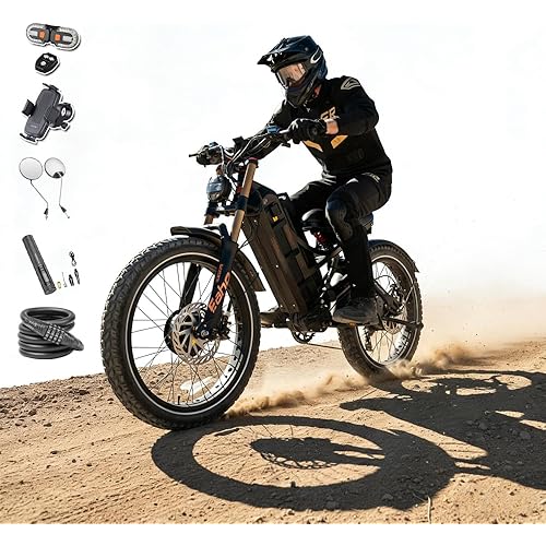 eAhora Romeo Pro 3 Electric Bike for Adults, 5600W 50MPH Dual Motor Ebike, 60V 80AH 250Miles Long Range Electric Bike, 26" *4.0 Fat Tire Electric Mountain Bike Full Suspension Off-Road E-Bike