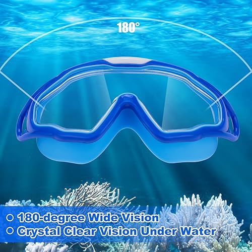 Miniatura 3 de Gafas de natación para niños de 3 a 15 años, paquete de 2 gafas de natación sin fugas, antivaho y protección completa para niños y niñas pequeños