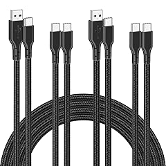 4 Pack Braided Charging Cable 60W 3.1FT(2 Pack USB to USB C Cable and 2 Pack USB C to USB C Cable) Type C 60W Fast Charging Cable for iPhone,iPad,AirPods,MacBook,Samsung,Moto and More(Black)