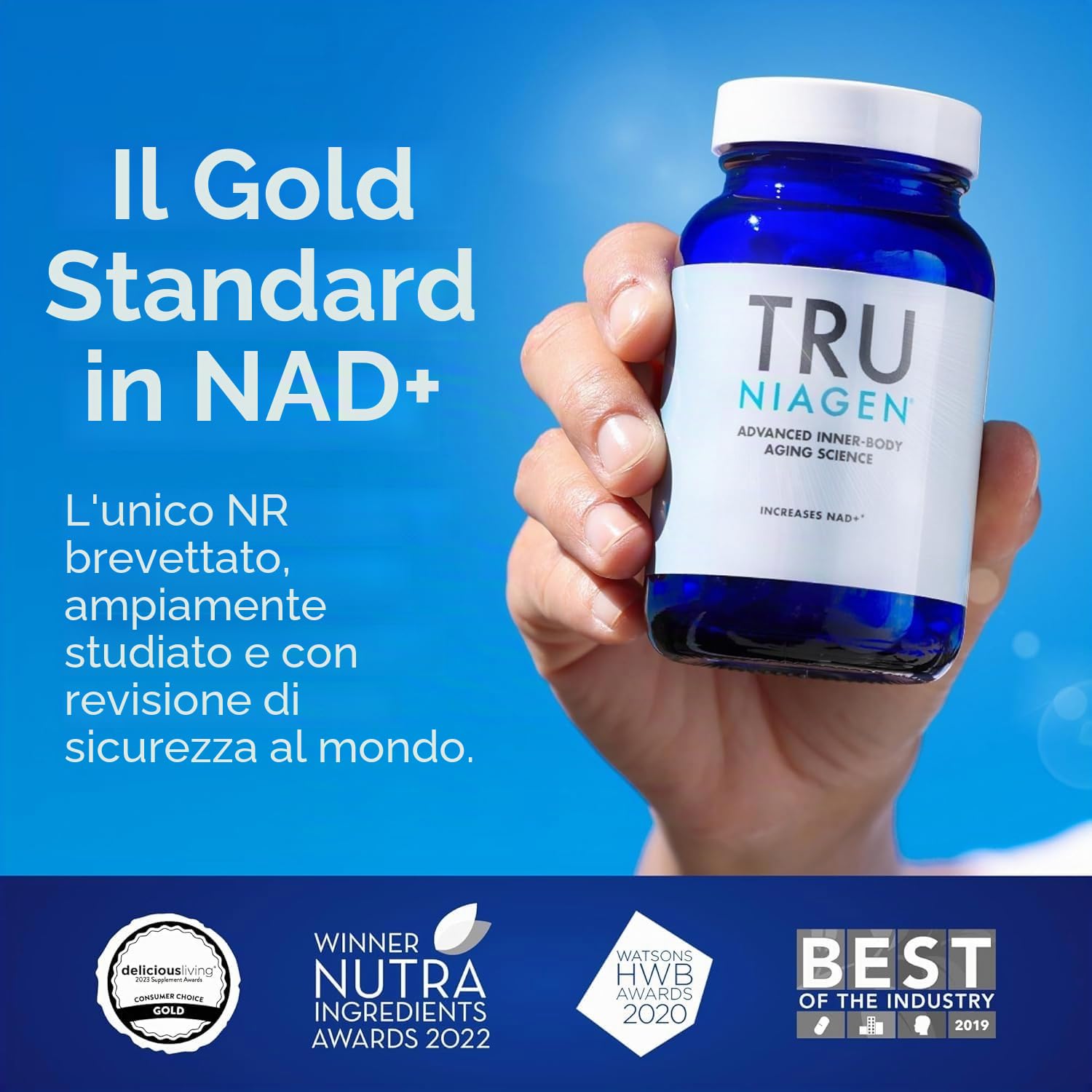 TRU NIAGEN NAD Integratore, Nicotinamide Riboside, Formula Brevettata NR, Per Ridurre Stanchezza e Affaticamento, da 30 Compresse, 300 mg per Porzione (3 mesi/3 flaconi)