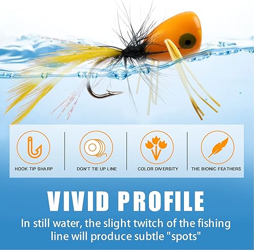 Miniatura 3 de Kit de señuelos de pesca con mosca, kit de señuelos de pesca con mosca, moscas para pesca con mosca, cebo colorido, moscas de pesca con mosca seca