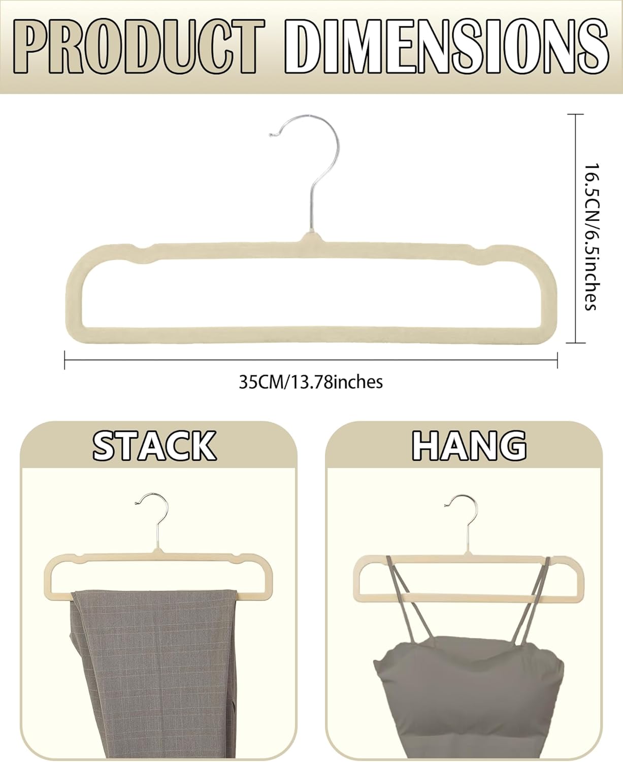 Velvet Hangers Non Slip - 20 Pack Pants Hangers for Closet - Thin Space Saving Clothes Hanger - Strong, Durable, Jean Perchas with 360 Degree Rotatable Hook for Tank Top (Grey Silver Hook)