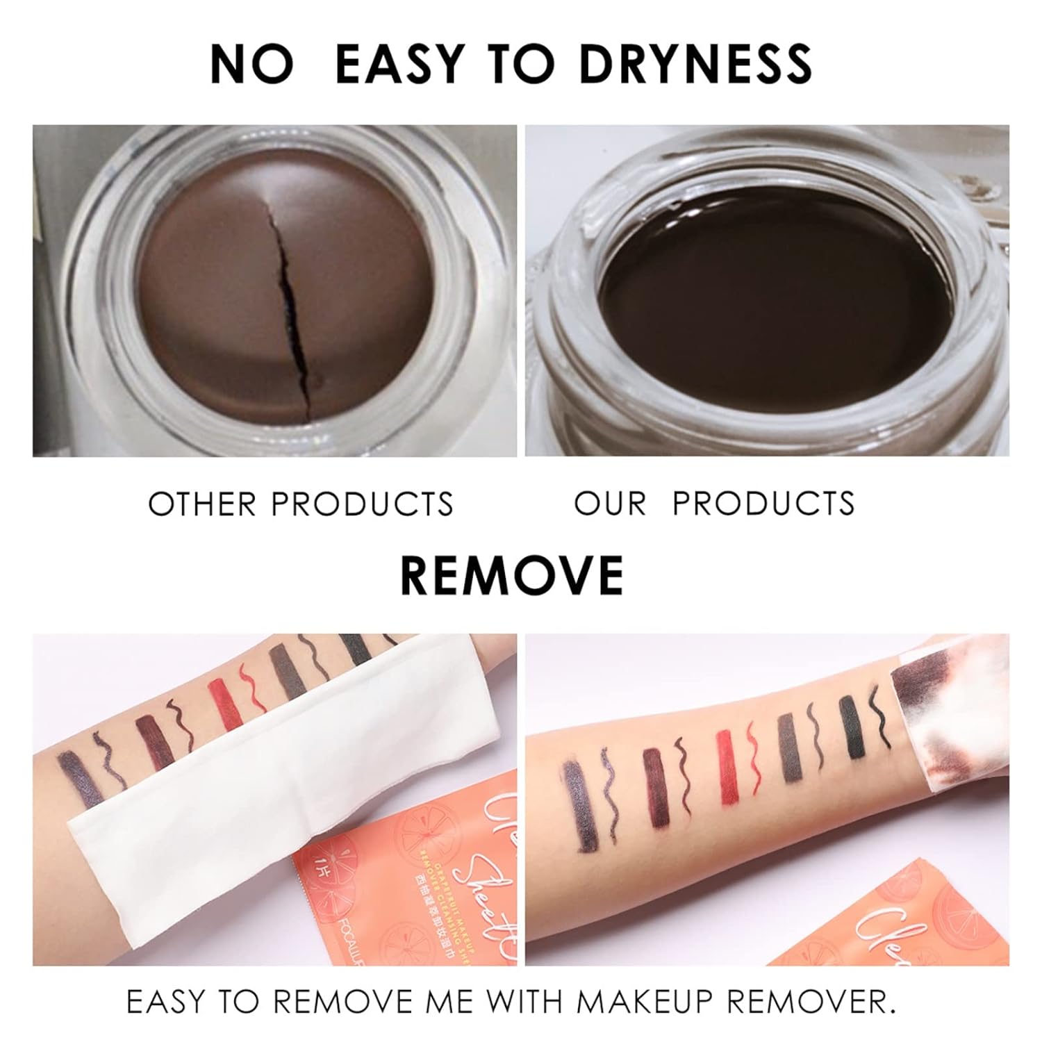 Buy FOCALLURE Waterproof Gel Eyeliner,Long Lasting SmudgeProof Cream