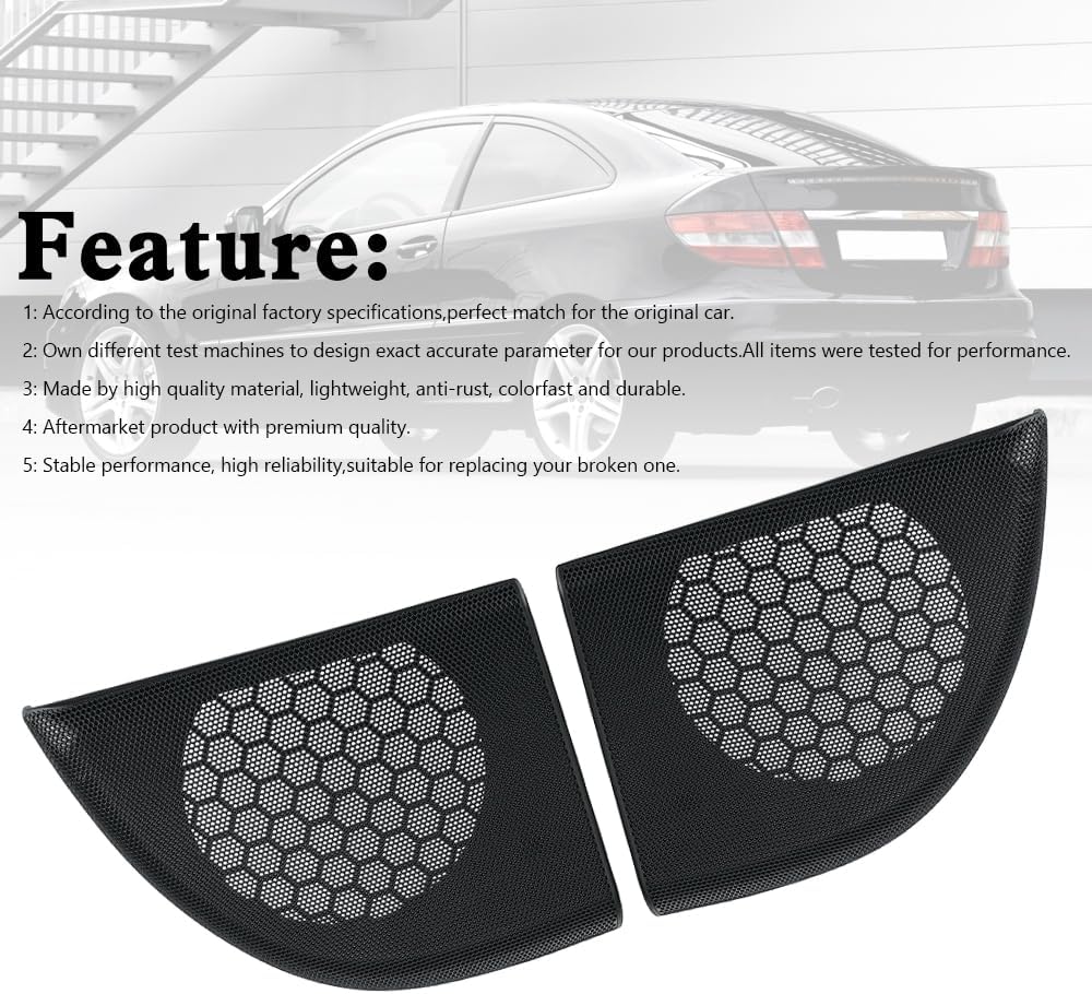 Areyourshop 2x Door Speaker Cover for BENZ C-CLASS Sportcoupe CL203 2008-2011, C-CLASS Coupe CLC-CL203 2001-2011 A20372703889051, A20372704889051